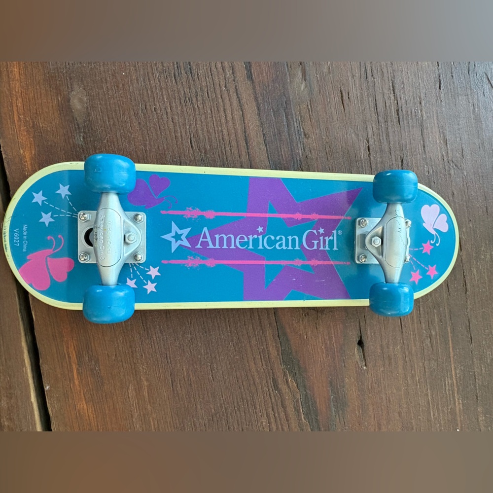 AUTHENTIC American Girl Doll Skateboard Longboard Accessory Blue Purple 18” doll
